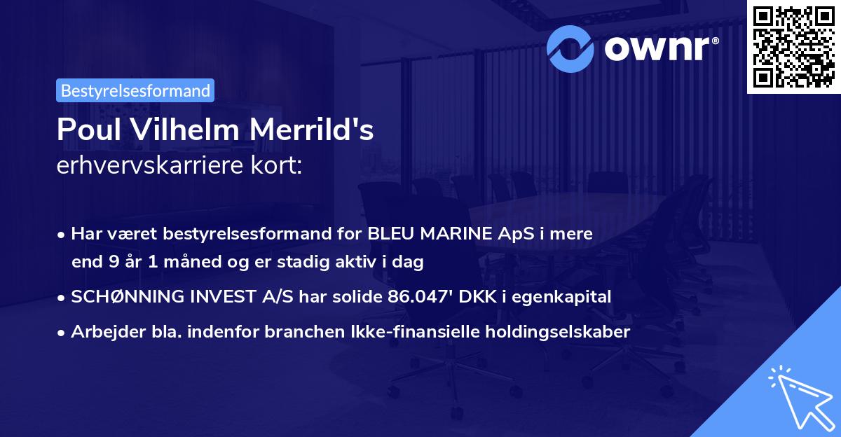 Poul Vilhelm Merrild's erhvervskarriere kort