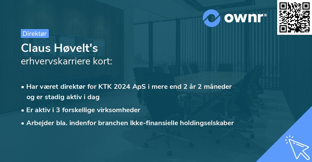 Claus Høvelt's erhvervskarriere kort
