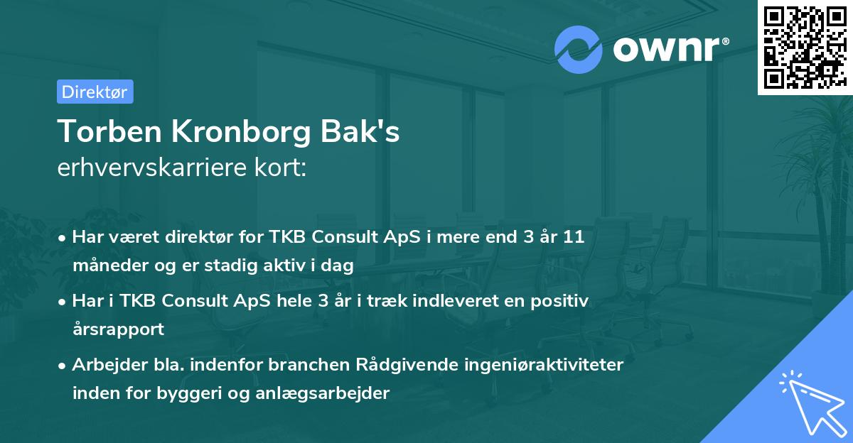 Torben Kronborg Bak's erhvervskarriere kort