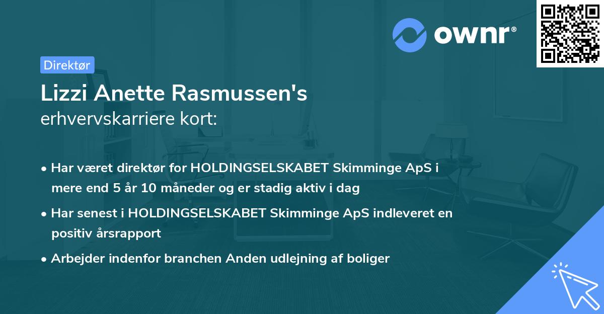 Lizzi Anette Rasmussen's erhvervskarriere kort