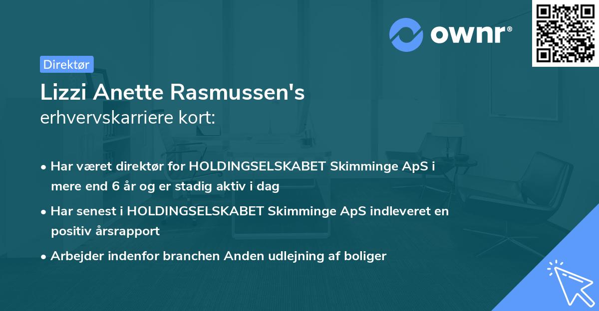 Lizzi Anette Rasmussen's erhvervskarriere kort