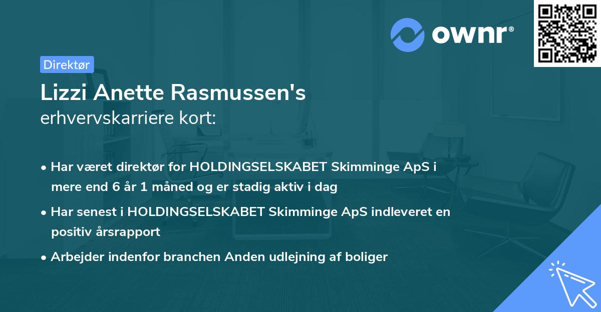Lizzi Anette Rasmussen's erhvervskarriere kort