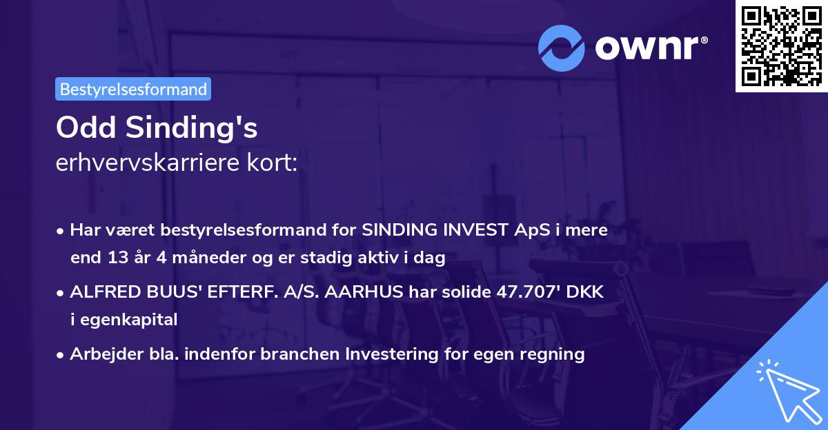 Odd Sinding's erhvervskarriere kort