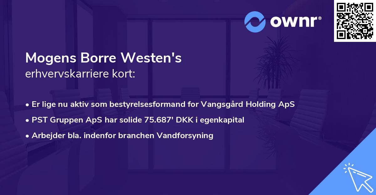 Mogens Borre Westen's erhvervskarriere kort