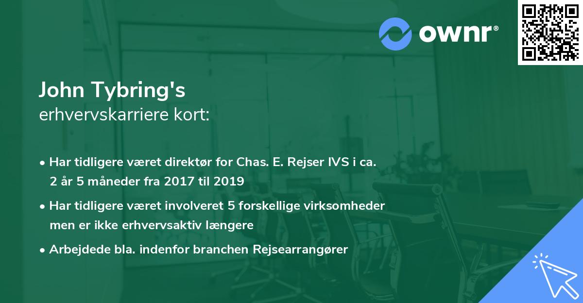 John Tybring's erhvervskarriere kort