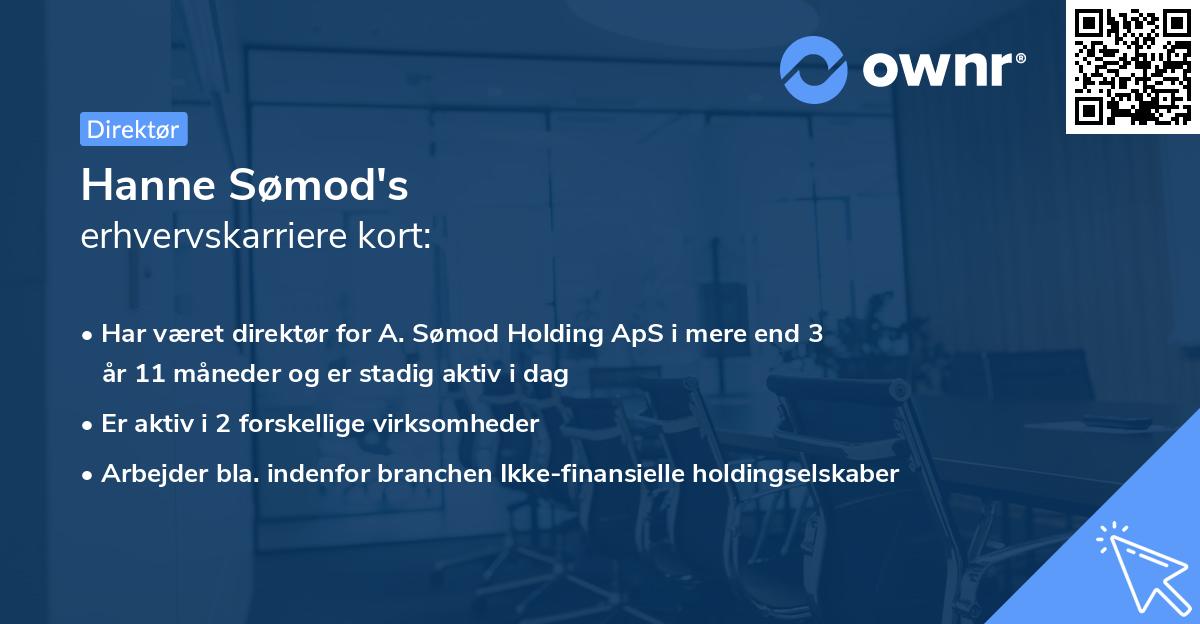 Hanne Sømod's erhvervskarriere kort