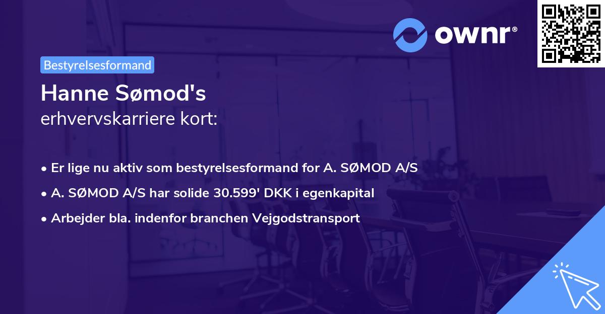Hanne Sømod's erhvervskarriere kort