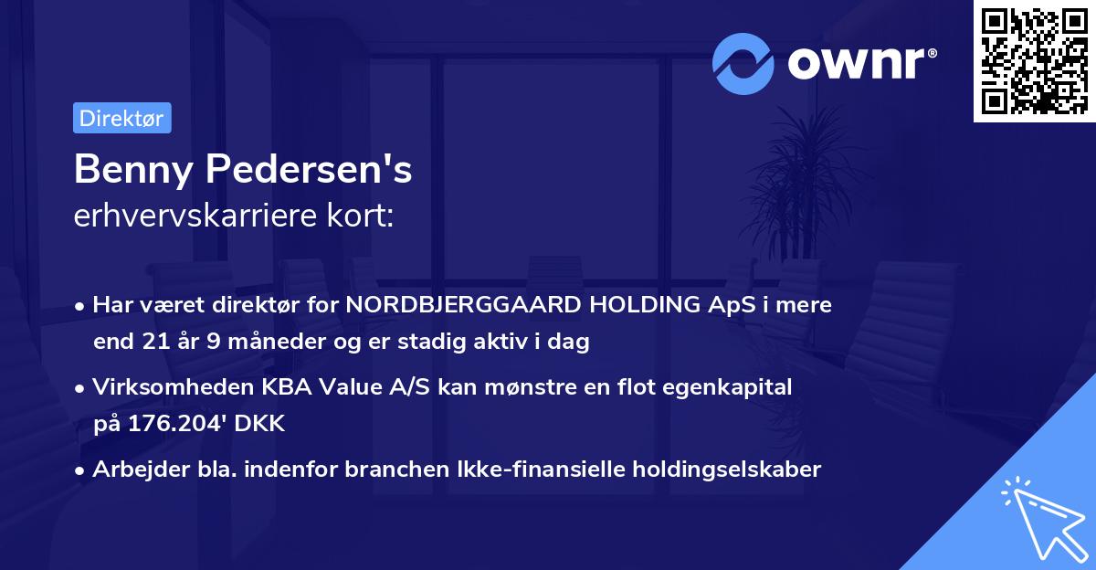 Benny Pedersen's erhvervskarriere kort