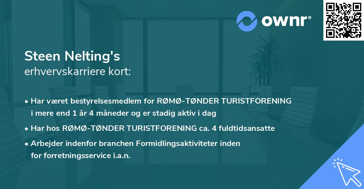 Steen Nelting's erhvervskarriere kort