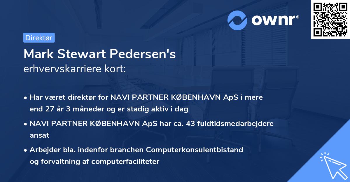 Mark Stewart Pedersen's erhvervskarriere kort
