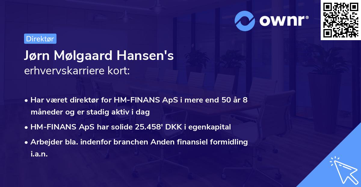 Jørn Mølgaard Hansen's erhvervskarriere kort