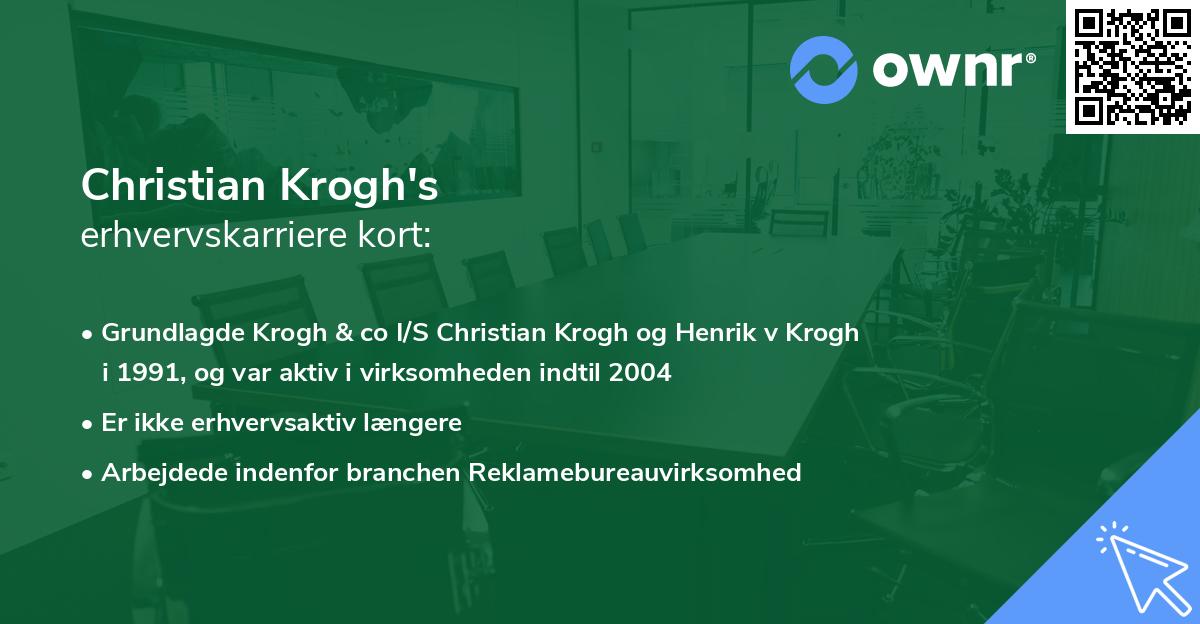 Christian Krogh's erhvervskarriere kort
