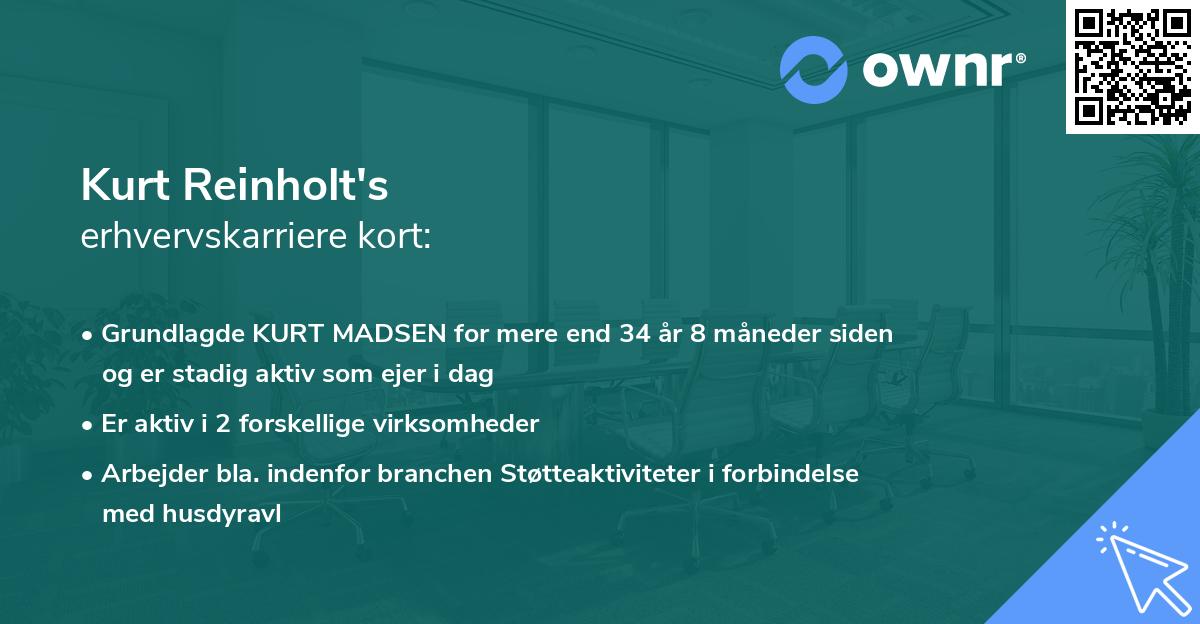 Kurt Reinholt's erhvervskarriere kort