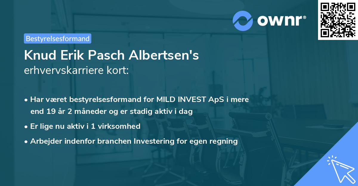 Knud Erik Pasch Albertsen's erhvervskarriere kort