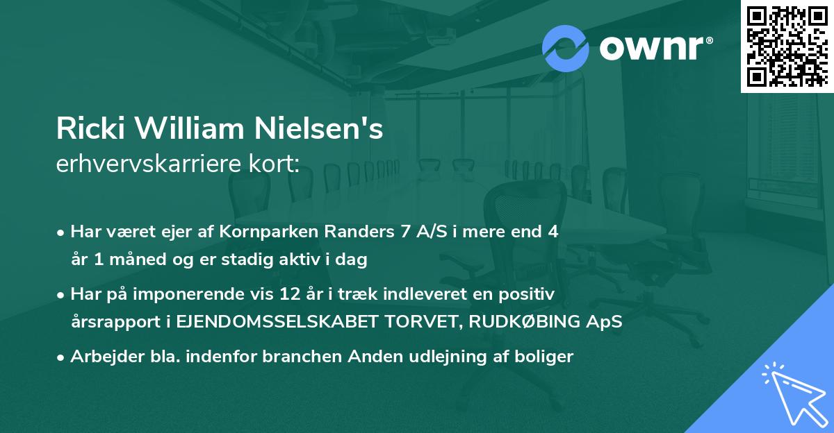 Ricki William Nielsen's erhvervskarriere kort