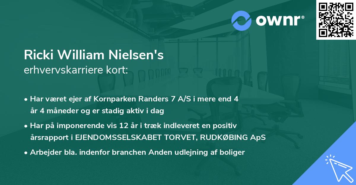 Ricki William Nielsen's erhvervskarriere kort