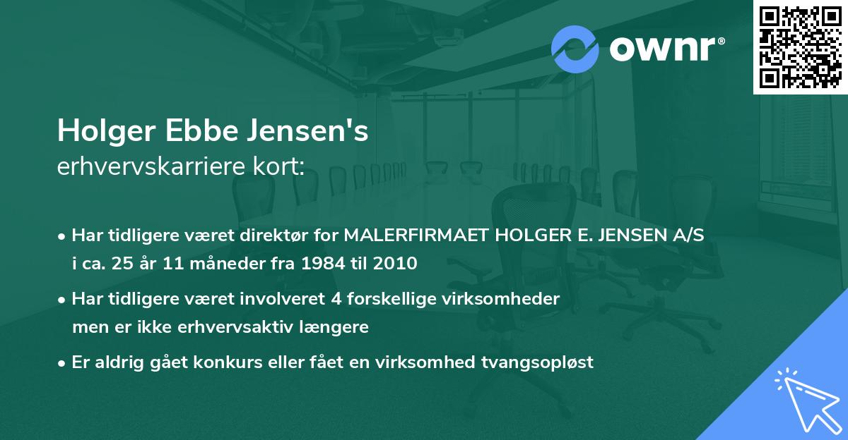 Holger Ebbe Jensen's erhvervskarriere kort