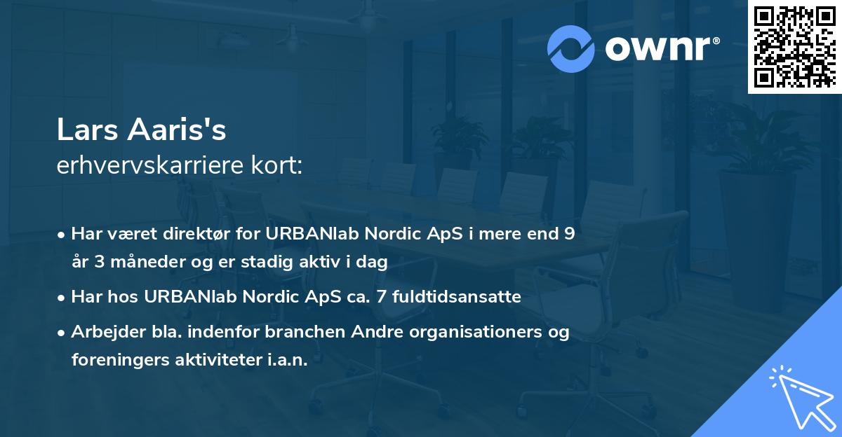 Lars Aaris's erhvervskarriere kort