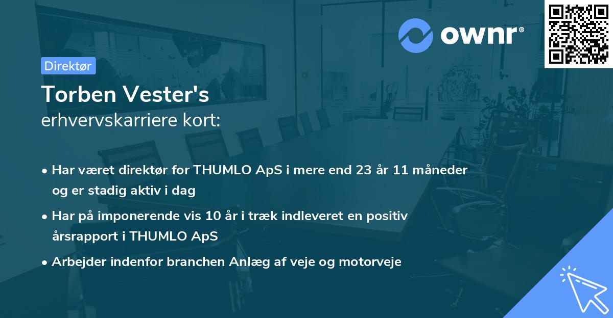 Torben Vester's erhvervskarriere kort