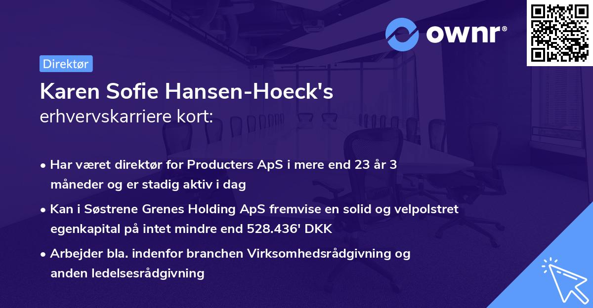 Karen Sofie Hansen-Hoeck's erhvervskarriere kort