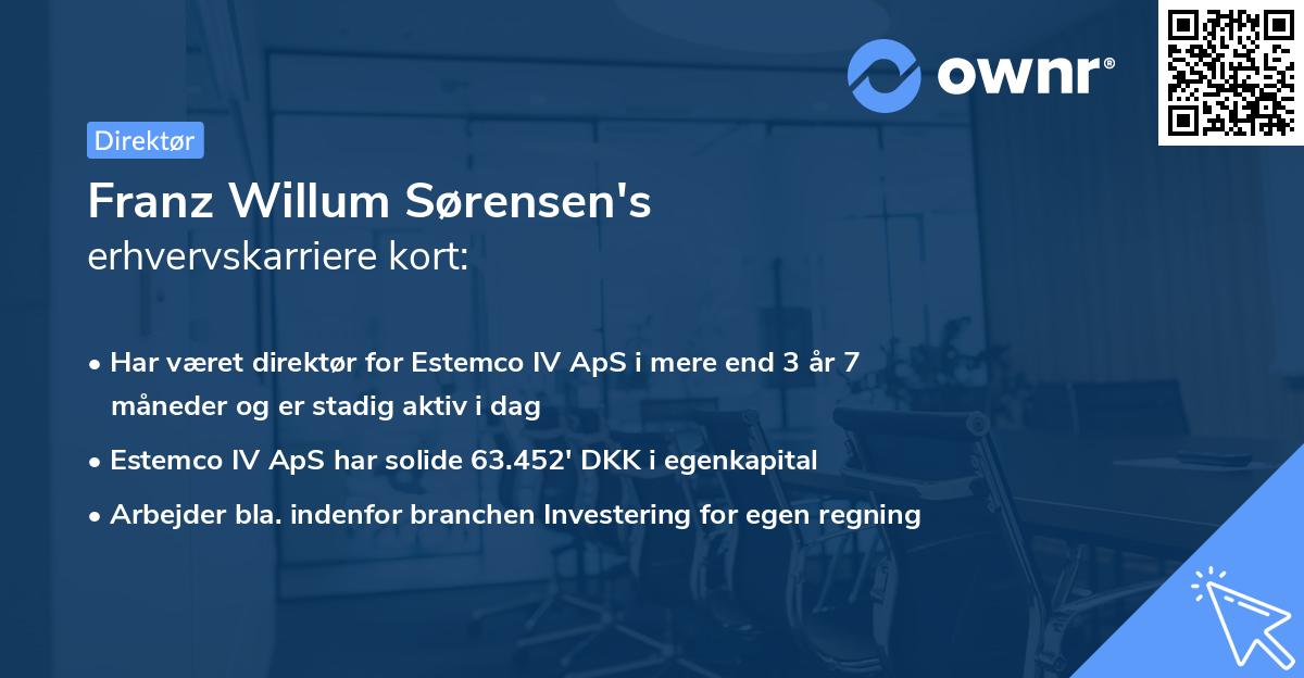Franz Willum Sørensen's erhvervskarriere kort