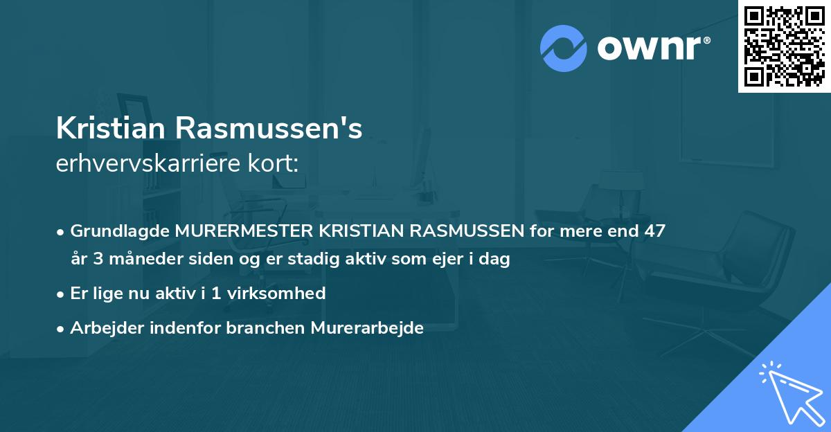 Kristian Rasmussen's erhvervskarriere kort