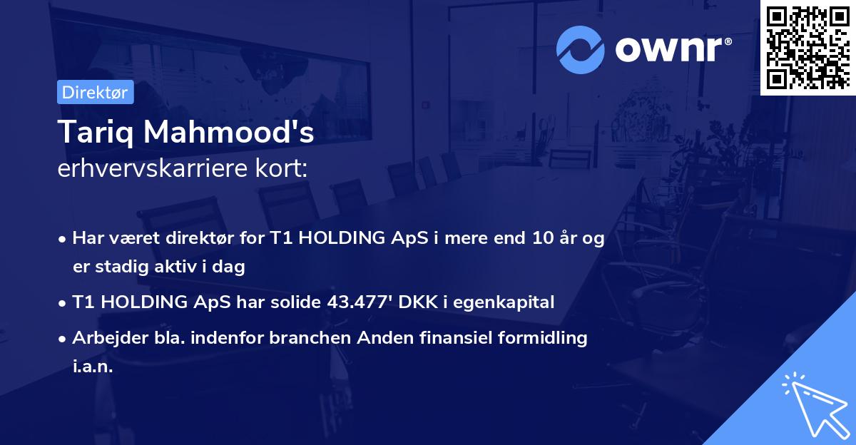 Tariq Mahmood's erhvervskarriere kort