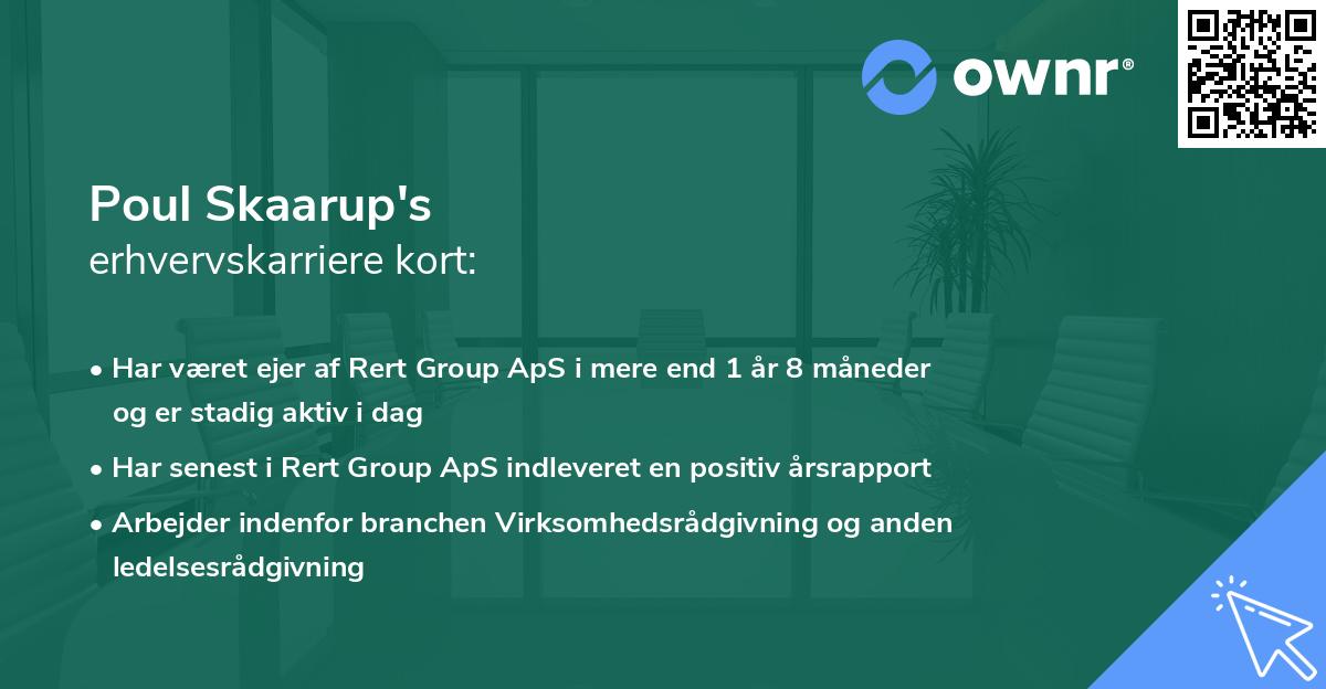 Poul Skaarup's erhvervskarriere kort