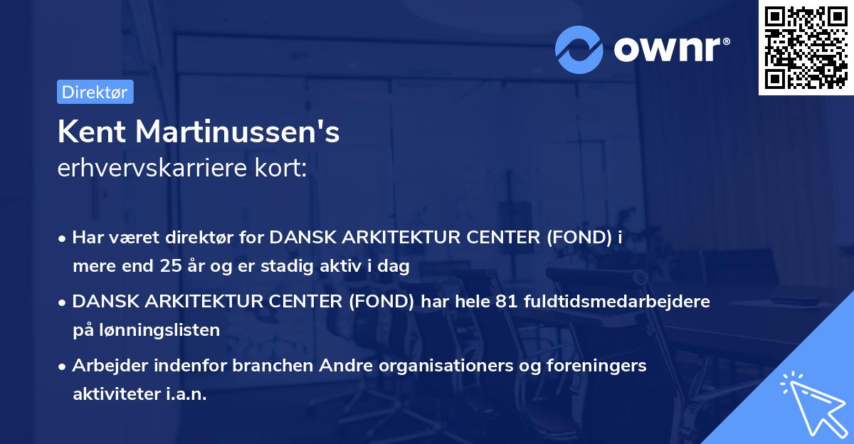 Kent Martinussen's erhvervskarriere kort