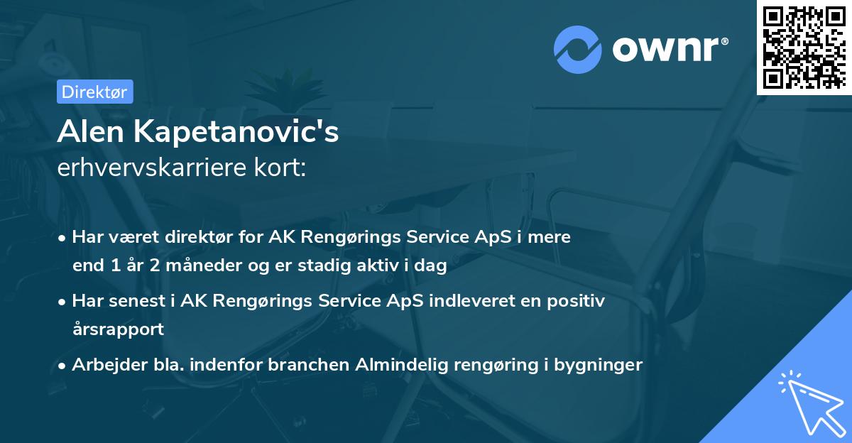 Alen Kapetanovic's erhvervskarriere kort