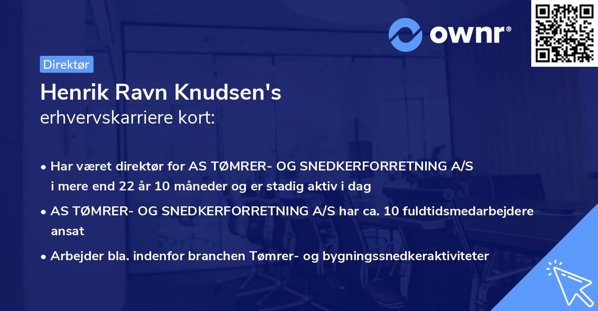 Henrik Ravn Knudsen's erhvervskarriere kort