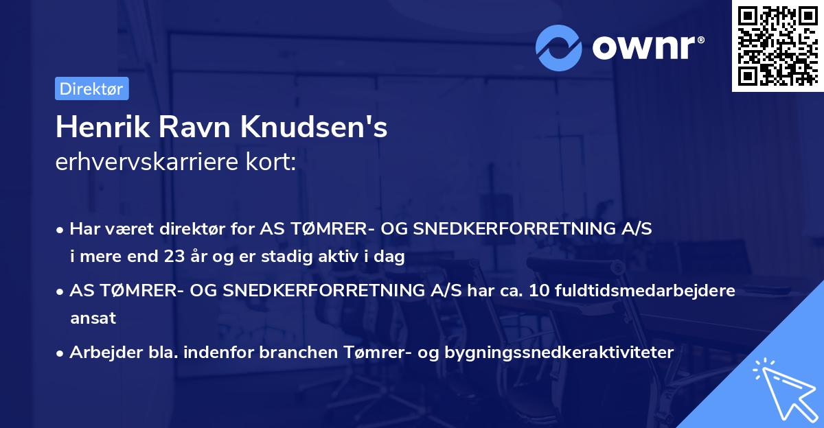 Henrik Ravn Knudsen's erhvervskarriere kort