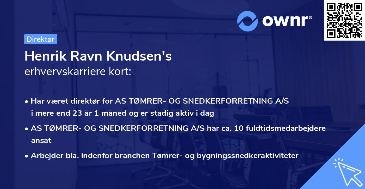 Henrik Ravn Knudsen's erhvervskarriere kort