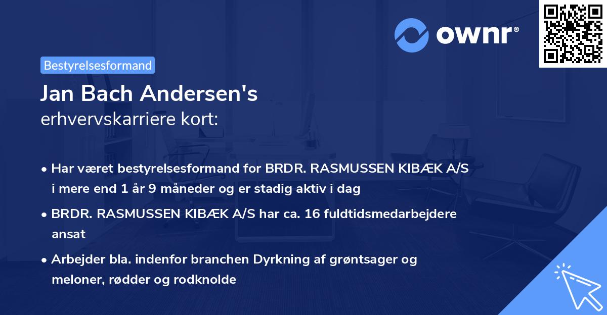 Jan Bach Andersen's erhvervskarriere kort