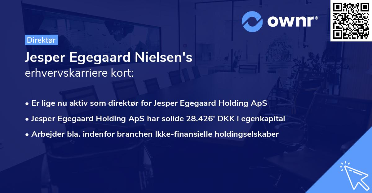 Jesper Egegaard Nielsen's erhvervskarriere kort
