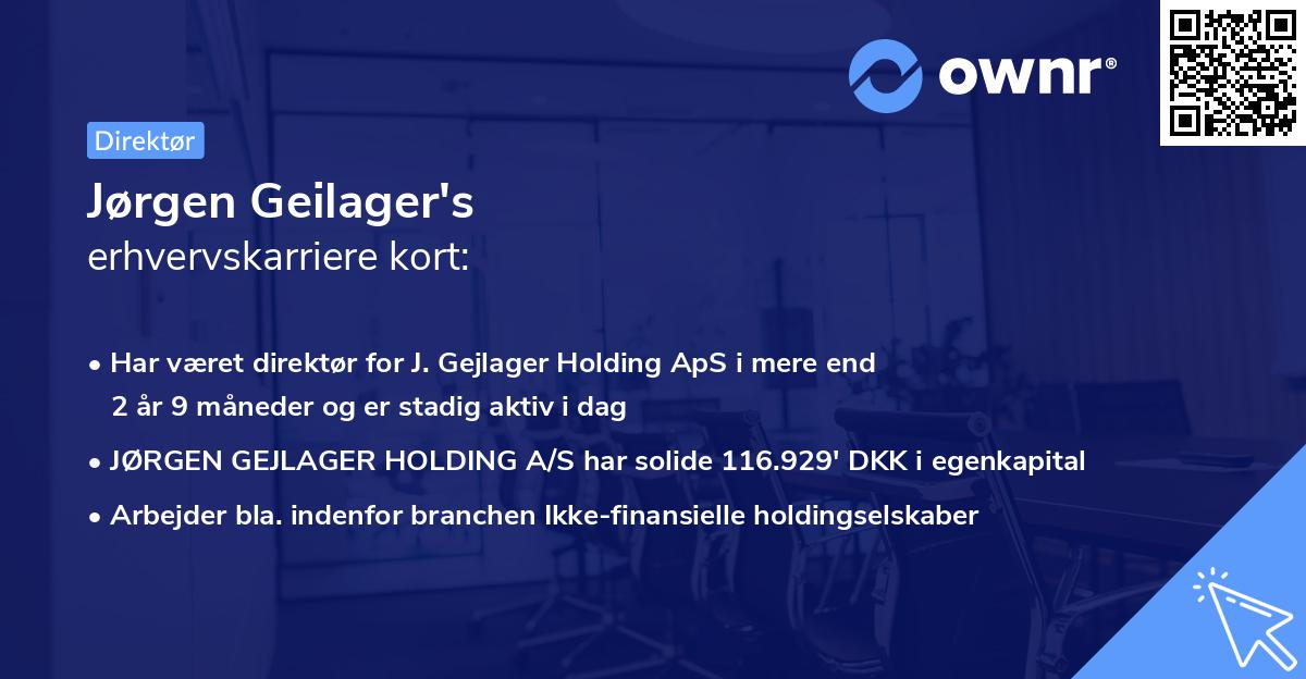 Jørgen Geilager's erhvervskarriere kort