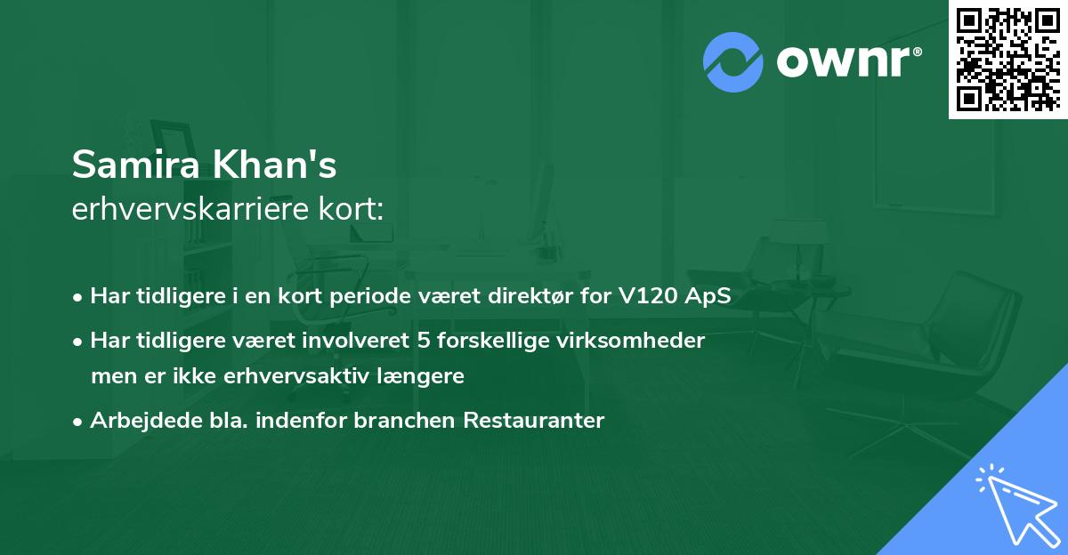 Samira Khan's erhvervskarriere kort