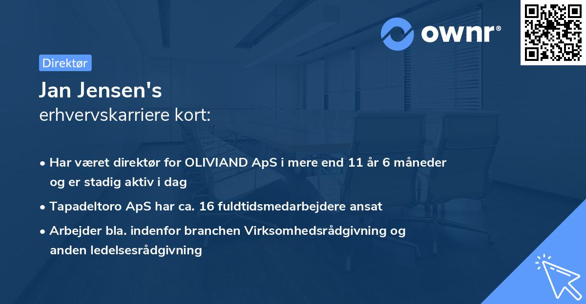 Jan Jensen's erhvervskarriere kort