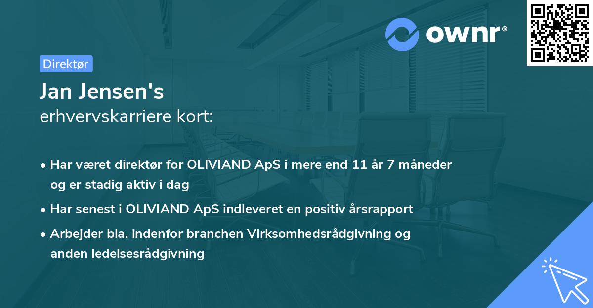 Jan Jensen's erhvervskarriere kort