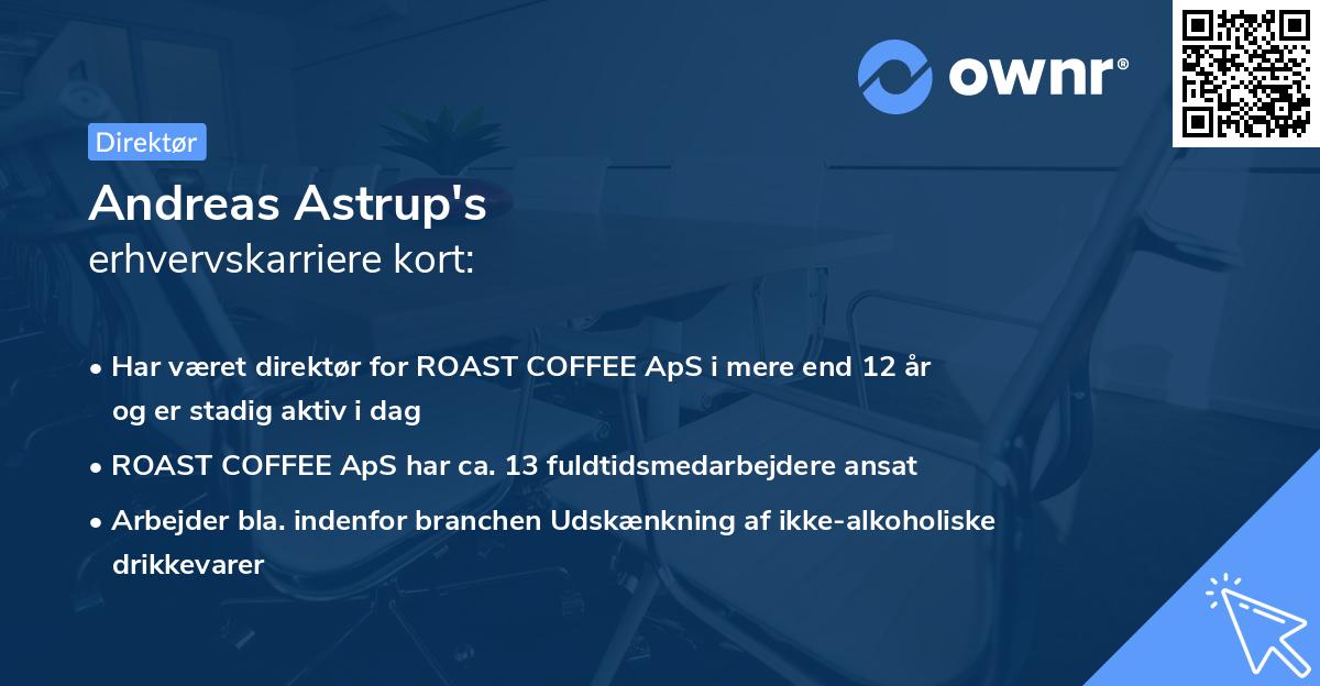 Andreas Astrup's erhvervskarriere kort