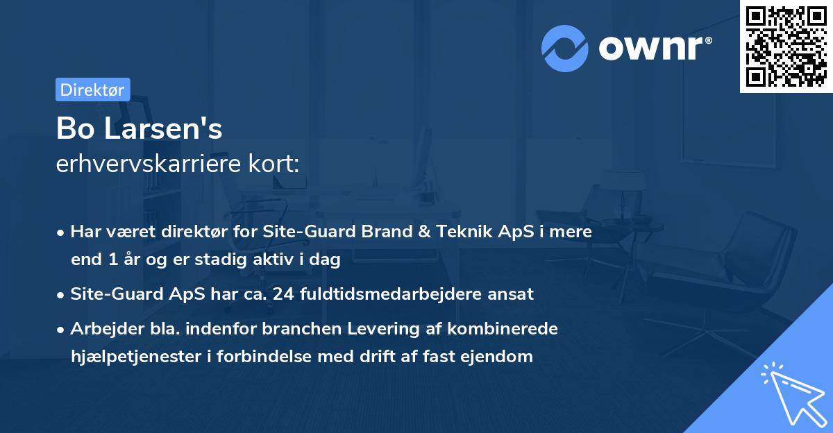 Bo Larsen's erhvervskarriere kort