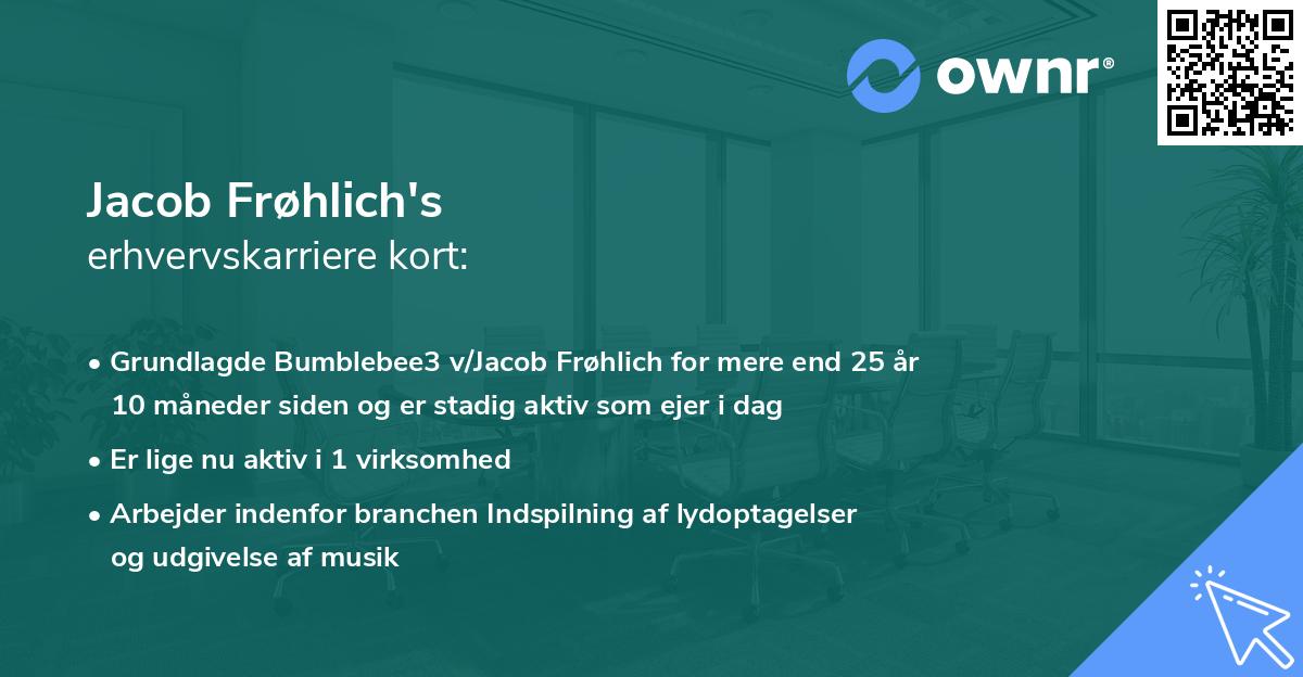 Jacob Frøhlich's erhvervskarriere kort