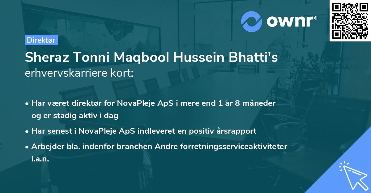 Sheraz Tonni Maqbool Hussein Bhatti's erhvervskarriere kort