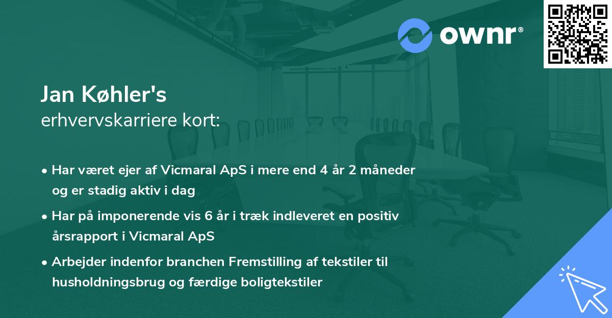 Jan Køhler's erhvervskarriere kort