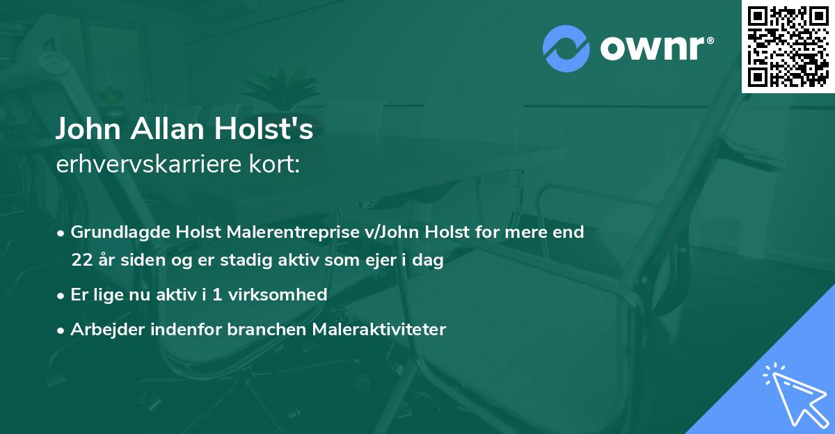 John Allan Holst's erhvervskarriere kort