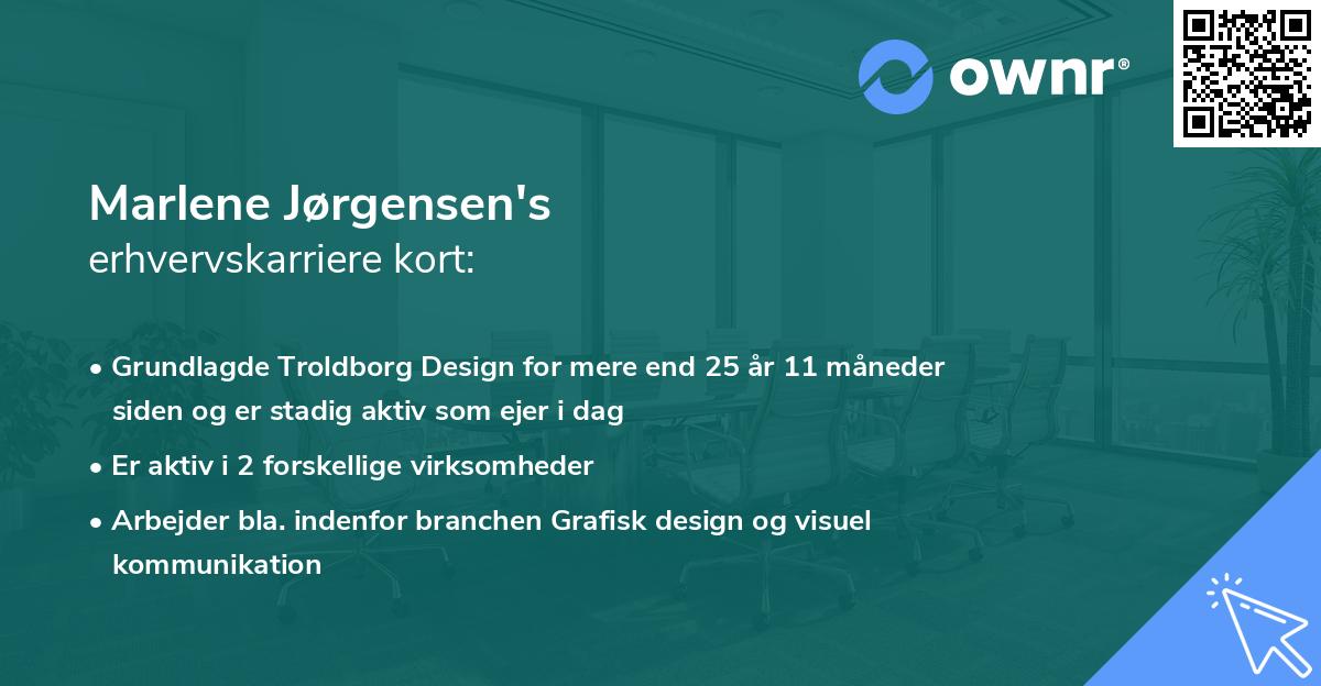 Marlene Jørgensen's erhvervskarriere kort