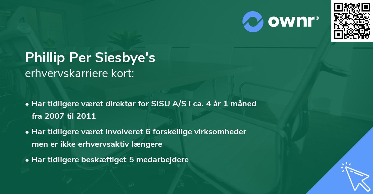 Phillip Per Siesbye's erhvervskarriere kort