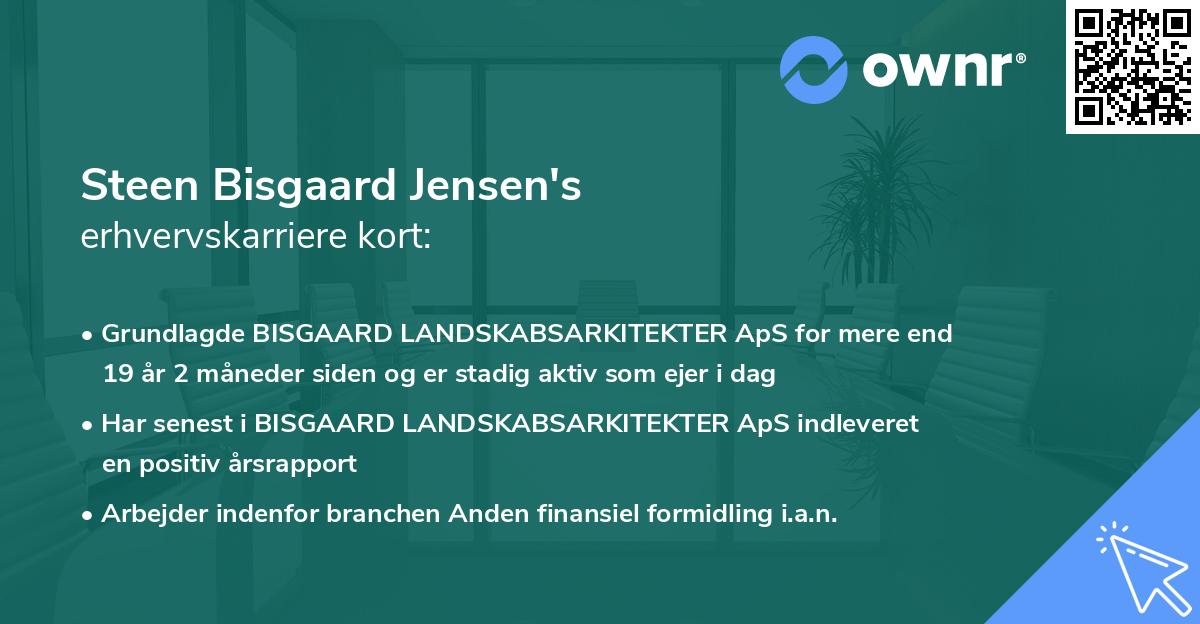 Steen Bisgaard Jensen's erhvervskarriere kort