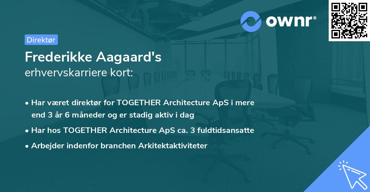 Frederikke Aagaard's erhvervskarriere kort
