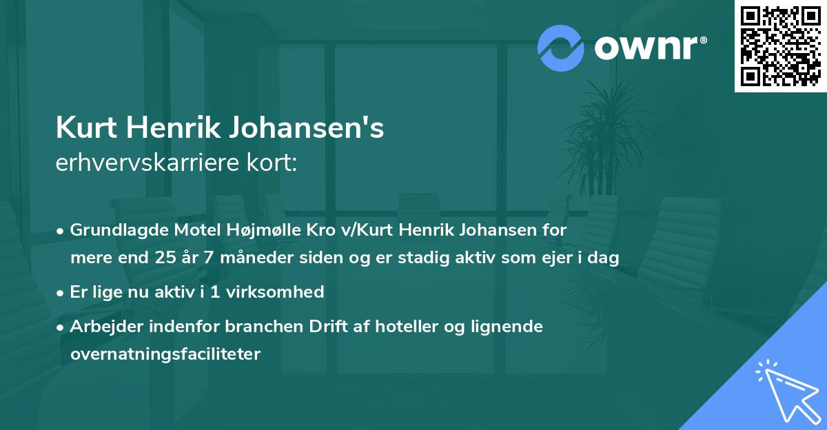 Kurt Henrik Johansen's erhvervskarriere kort